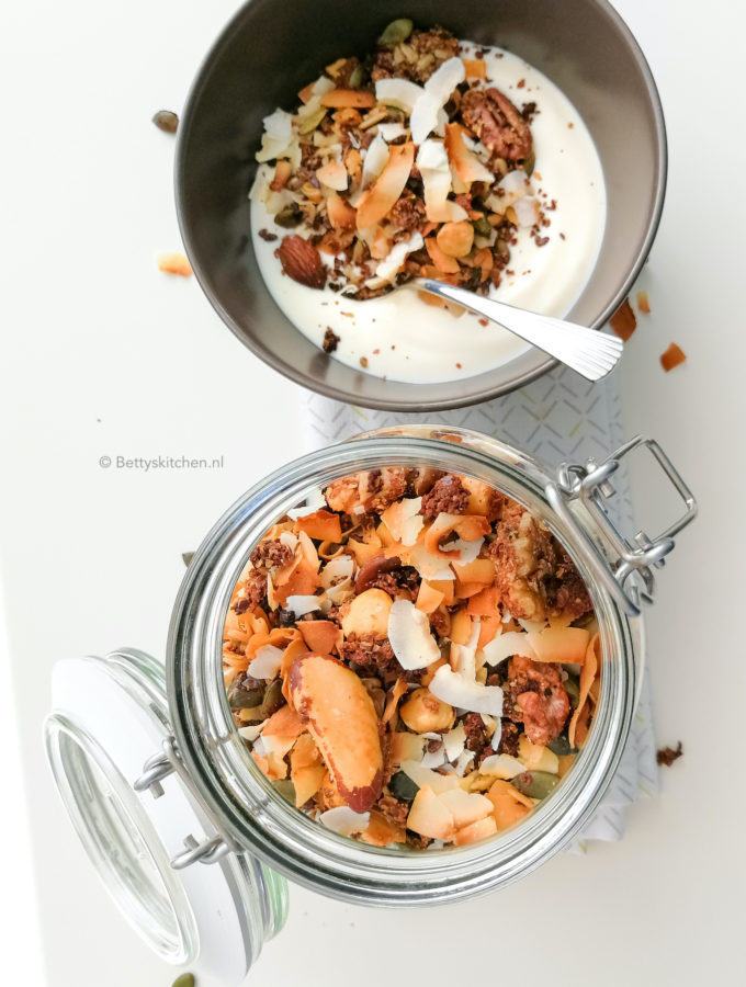 recept noten granola met kokos