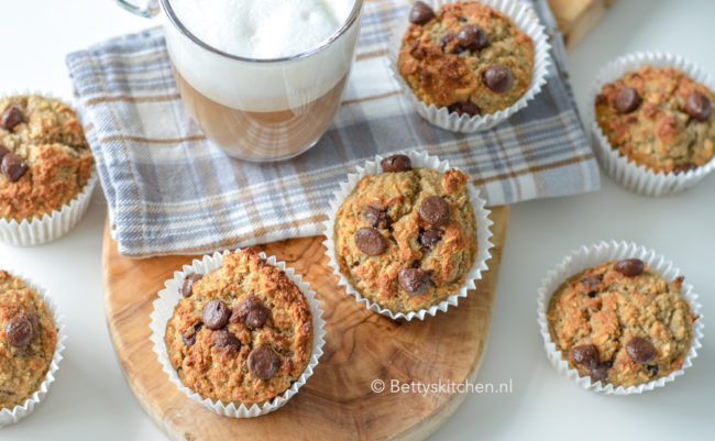 recept ontbijtmuffins met banaan en chocolade © bettyskitchen